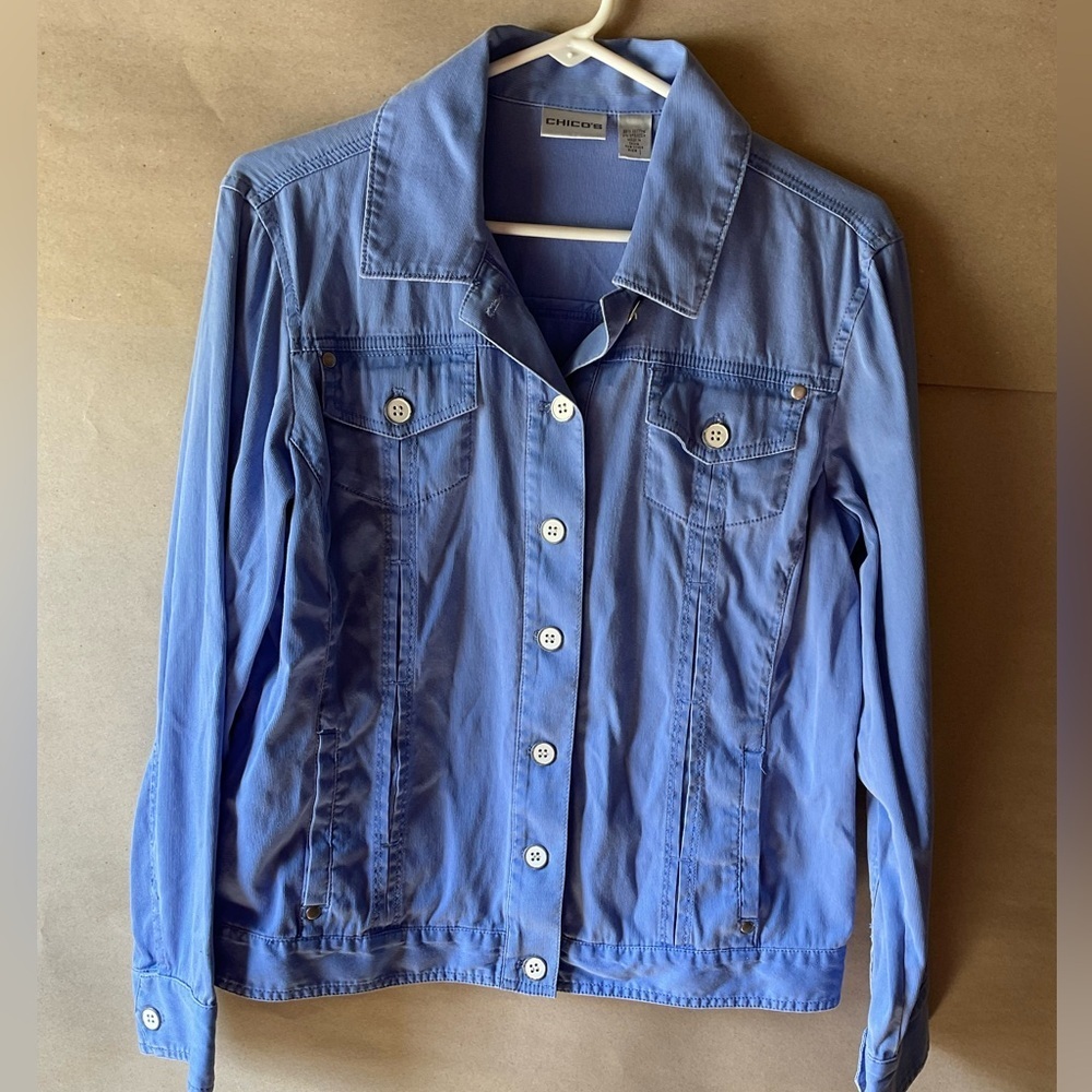 Chico's Classic Jacket. Blue. Size 1